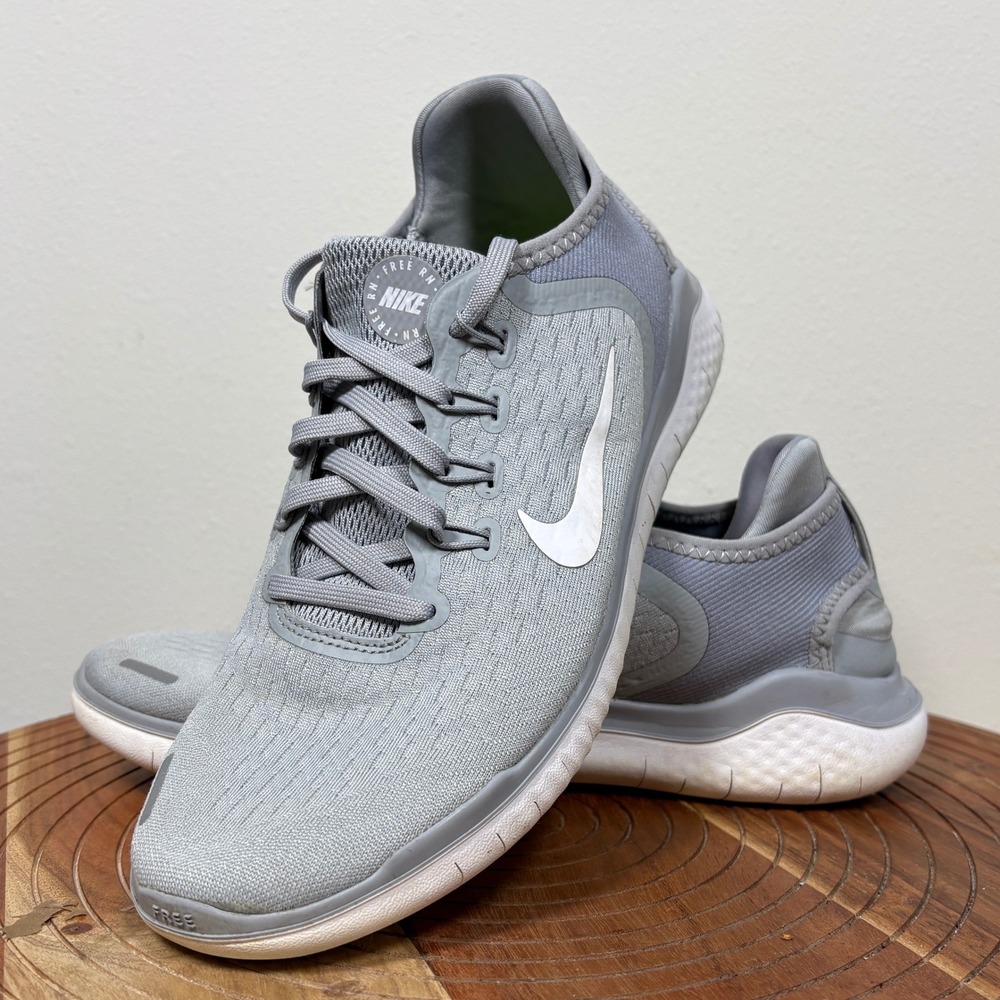 Nike Free RN 2018 Women's Running Shoes Wolf Grey White 942837-003 Size 8.5